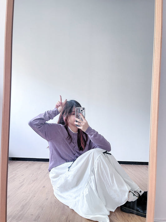 <預訂> 首批優惠💜 自家製 多色超親膚薄款長袖針織外套|薰衣草紫