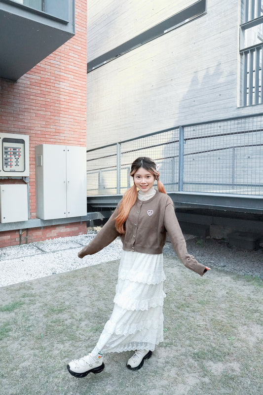 <現貨> 愛心蝴蝶結鈕扣小外套|五色入