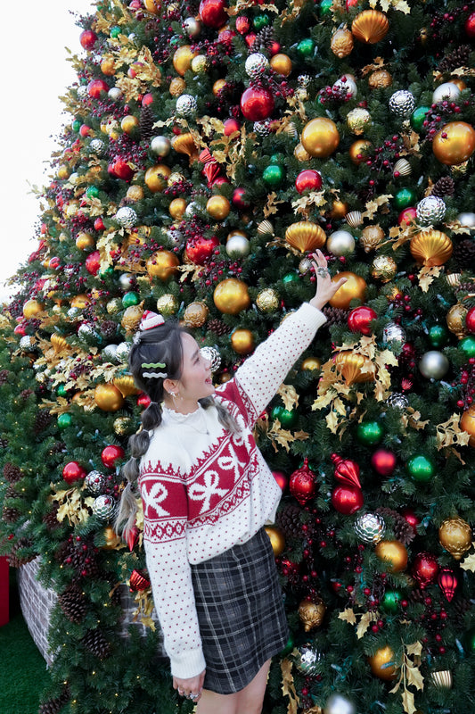 <現貨> 聖誕專屬🎄大蝴碟結長袖針織上衣