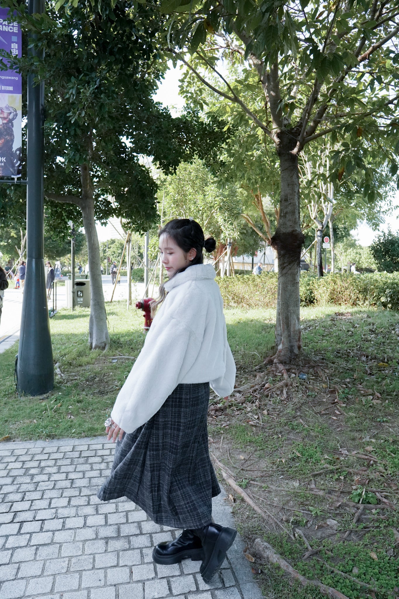 <預訂> 自家製 羊毛百褶格紋半身長裙|兩色入