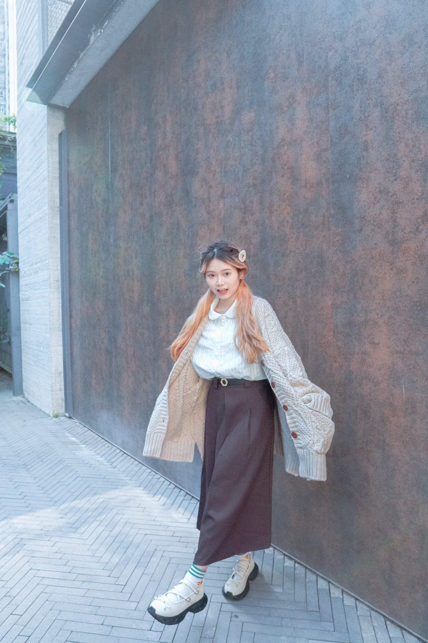 <現貨> 自家製 厚實保暖♡毛呢直筒半身長裙|兩色入