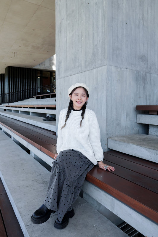 <現貨> 自家製 復古波點荷葉邊半身長裙