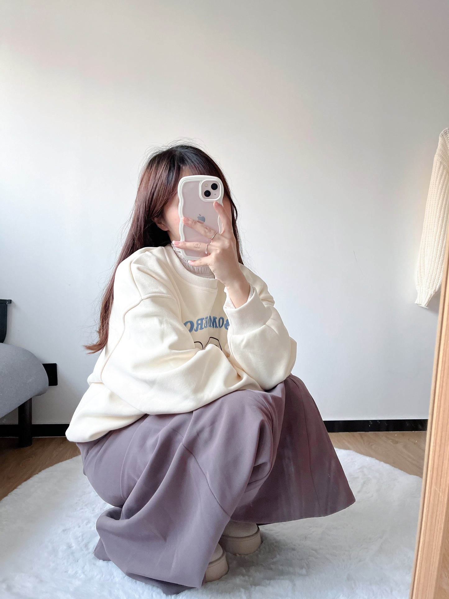 <預訂> 冬天必入!刺繡字母保暖長袖衛衣