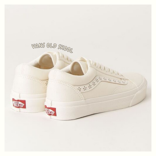 <預訂> 限時降價🔥日本VANS OLD SKOOL 春日小雕花小白鞋|22-26碼