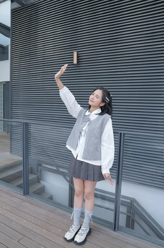 <預訂> 自家製 娃娃領復古蕾絲薄款襯衫