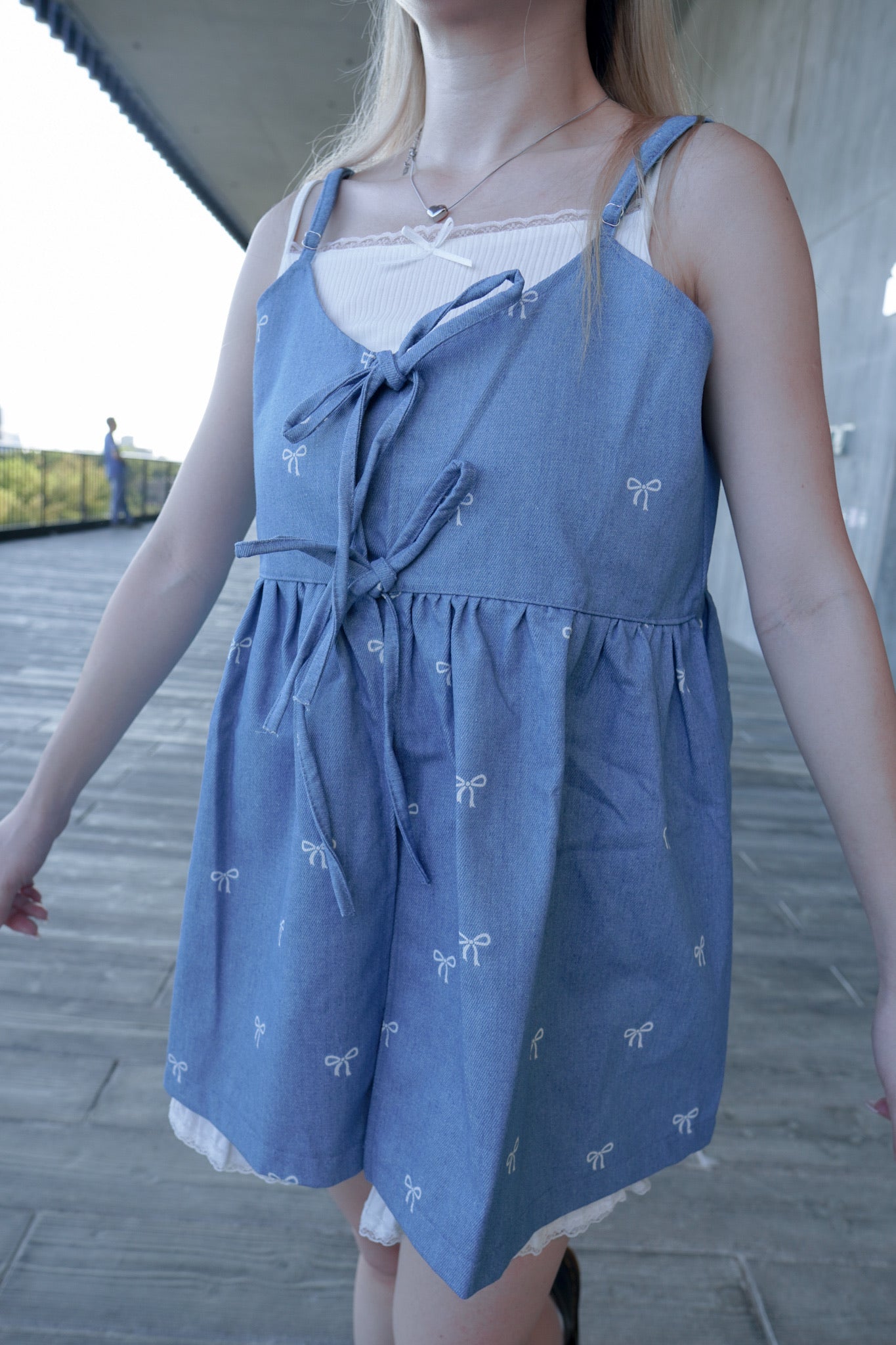 <預訂> 蝴蝶結綁帶打底吊帶背心|兩色入