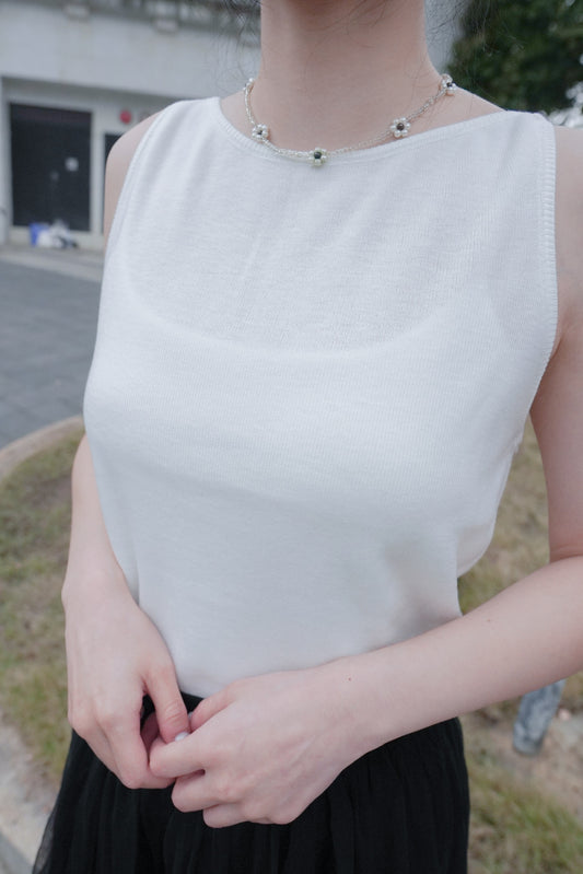 <現貨> 自家製 夏季專屬! 薄針織無袖背心|兩色入