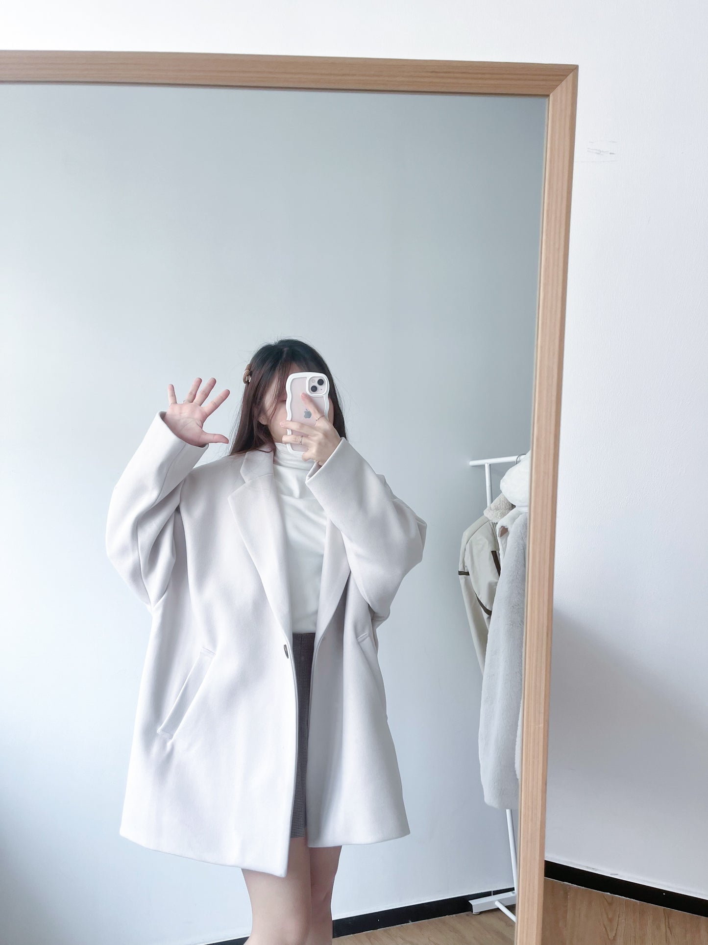 <預訂> 超人氣!寬鬆大領中長款大衣外套|六色入