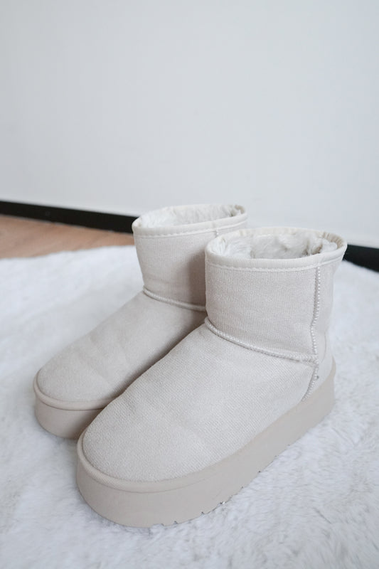 <預訂> JP 厚底外縫羊毛皮短靴|四色入