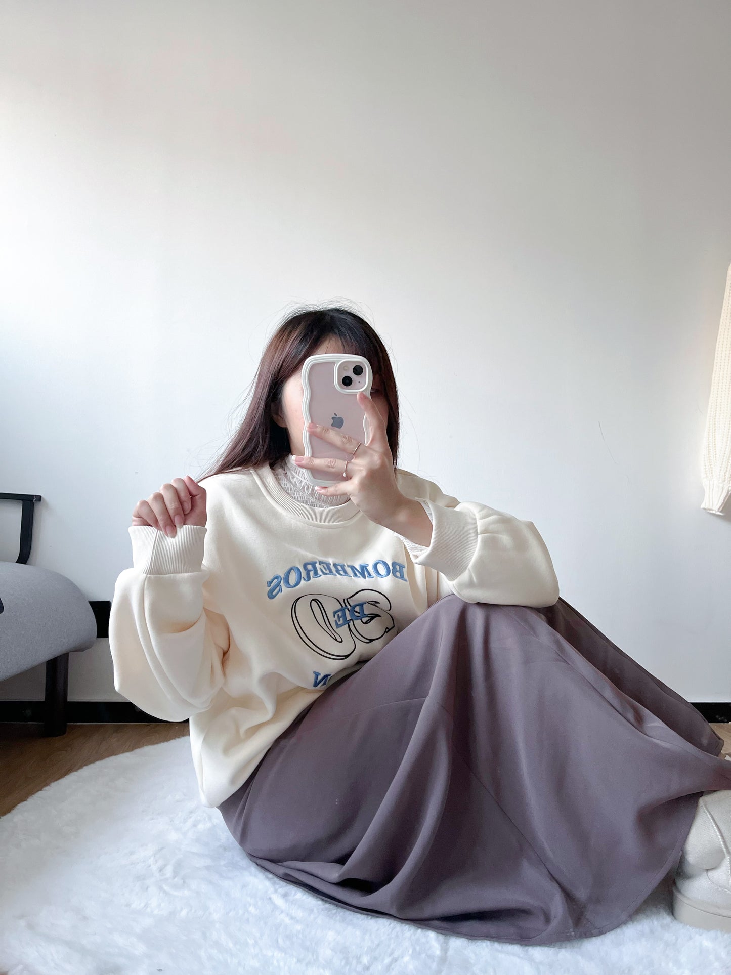 <預訂> 冬天必入!刺繡字母保暖長袖衛衣
