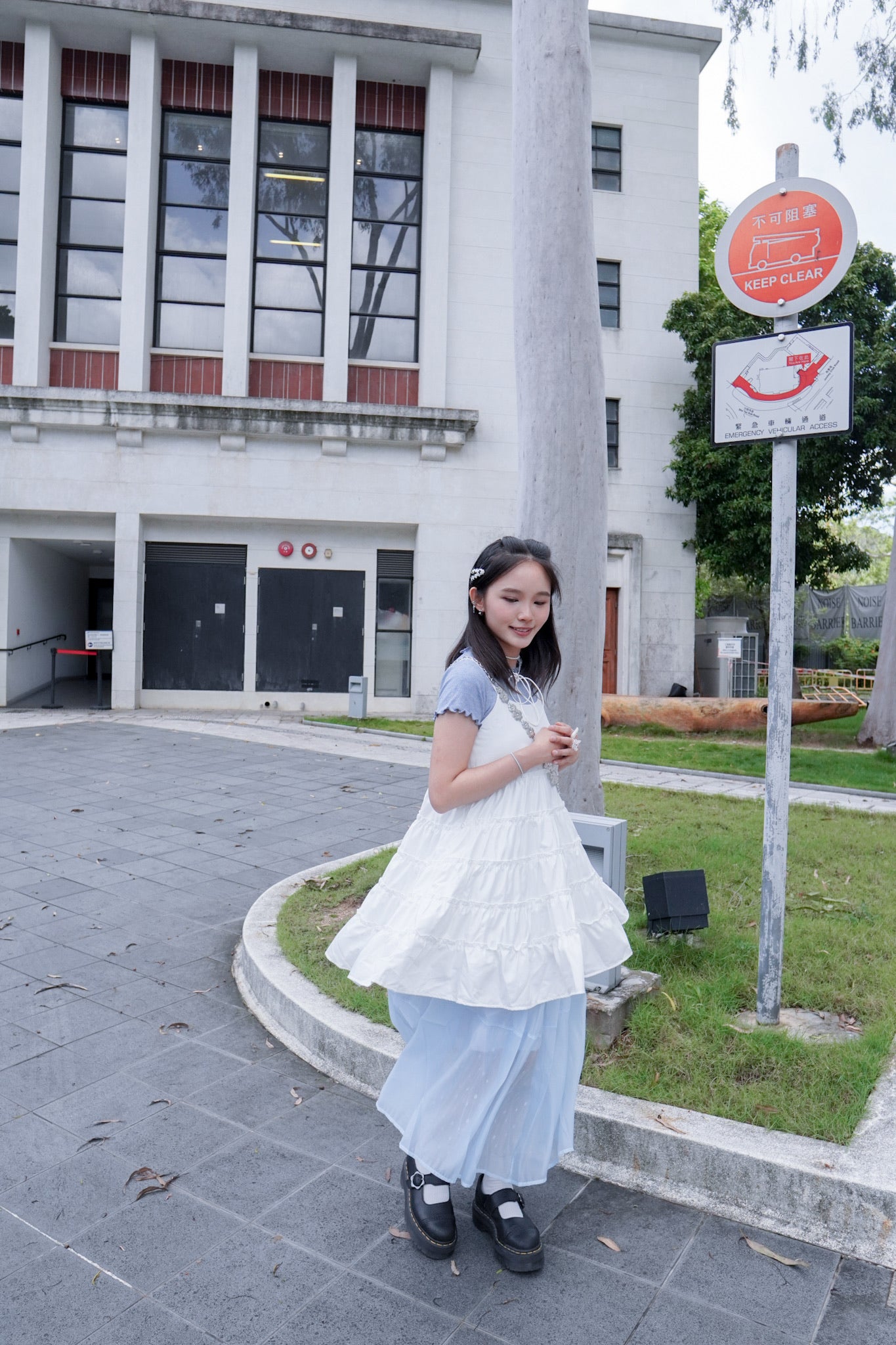 <現貨> 自家製 薄紗雙層波點半身長裙|兩色入