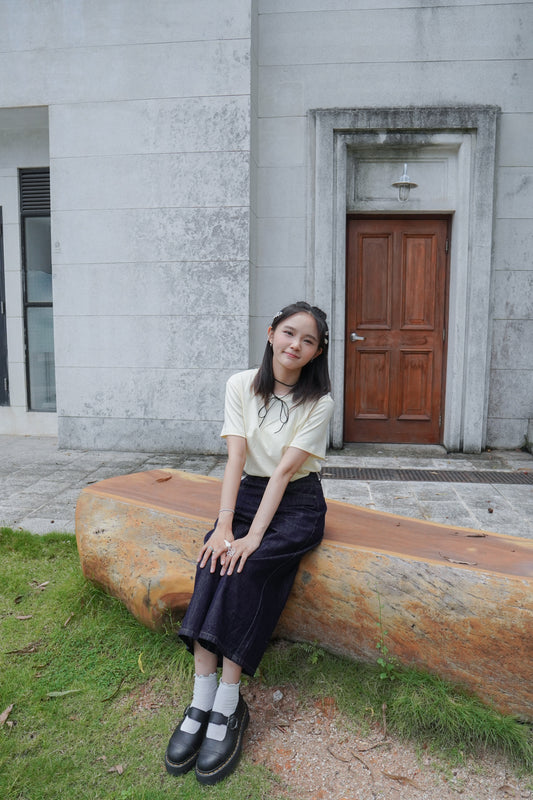 <現貨> 自家製 小個子也OK!復古深藍直筒牛仔長褲