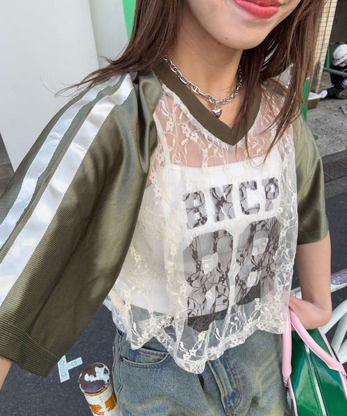 <預訂> JP 日牌CP 超人氣!透透蕾絲短袖球Tee|三色入