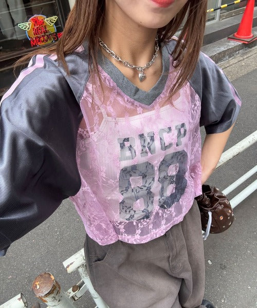 <預訂> JP 日牌CP 超人氣!透透蕾絲短袖球Tee|三色入