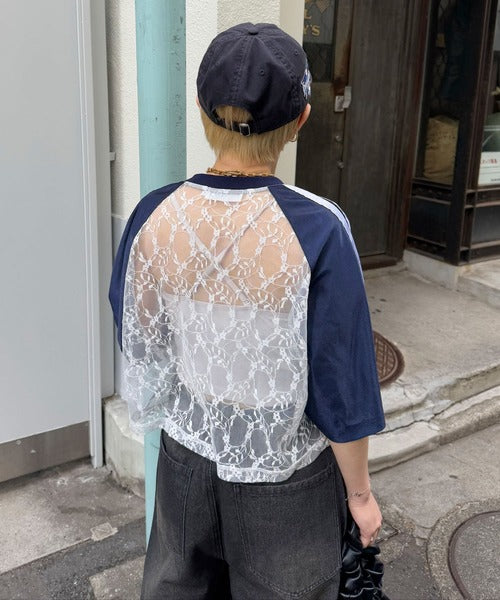 <預訂> JP 日牌CP 超人氣!透透蕾絲短袖球Tee|三色入