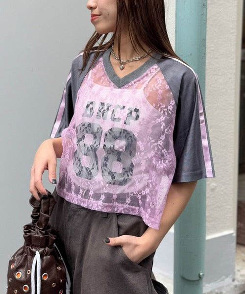 <預訂> JP 日牌CP 超人氣!透透蕾絲短袖球Tee|三色入