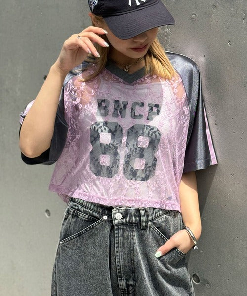 <預訂> JP 日牌CP 超人氣!透透蕾絲短袖球Tee|三色入