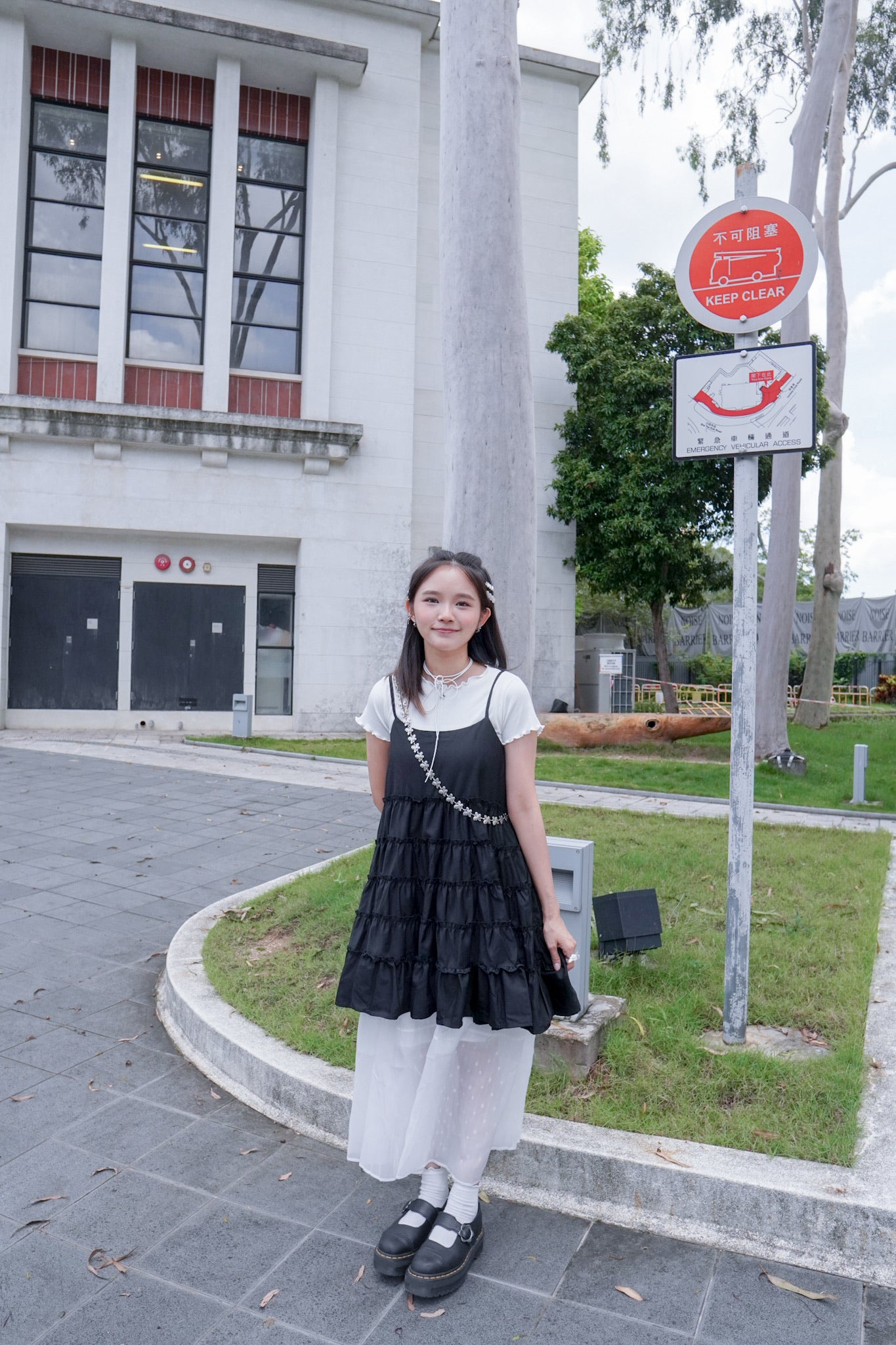 <現貨> 自家製 薄紗雙層波點半身長裙|兩色入