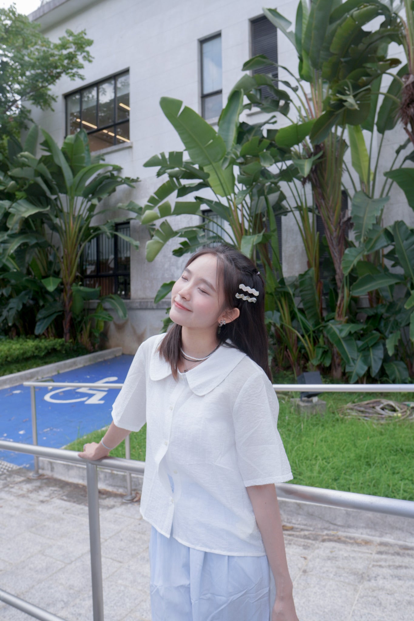 <現貨> 夏日專屬! 小奶白娃娃領短袖恤衫