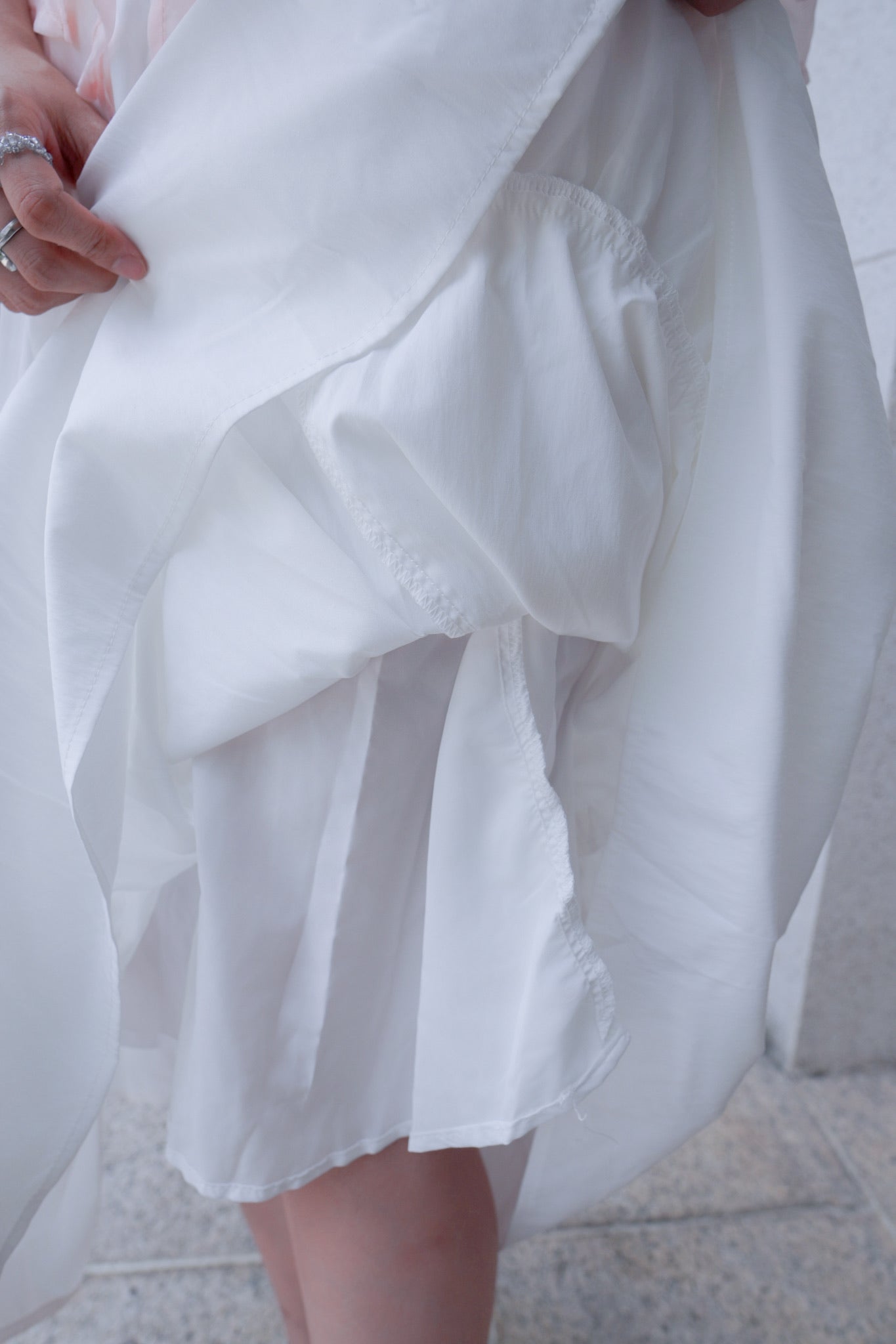 自家製 極高質量!ruffle邊純棉半身長裙