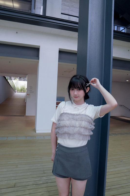 <預訂> 自家製 超顯腳長! 不規則短裙褲