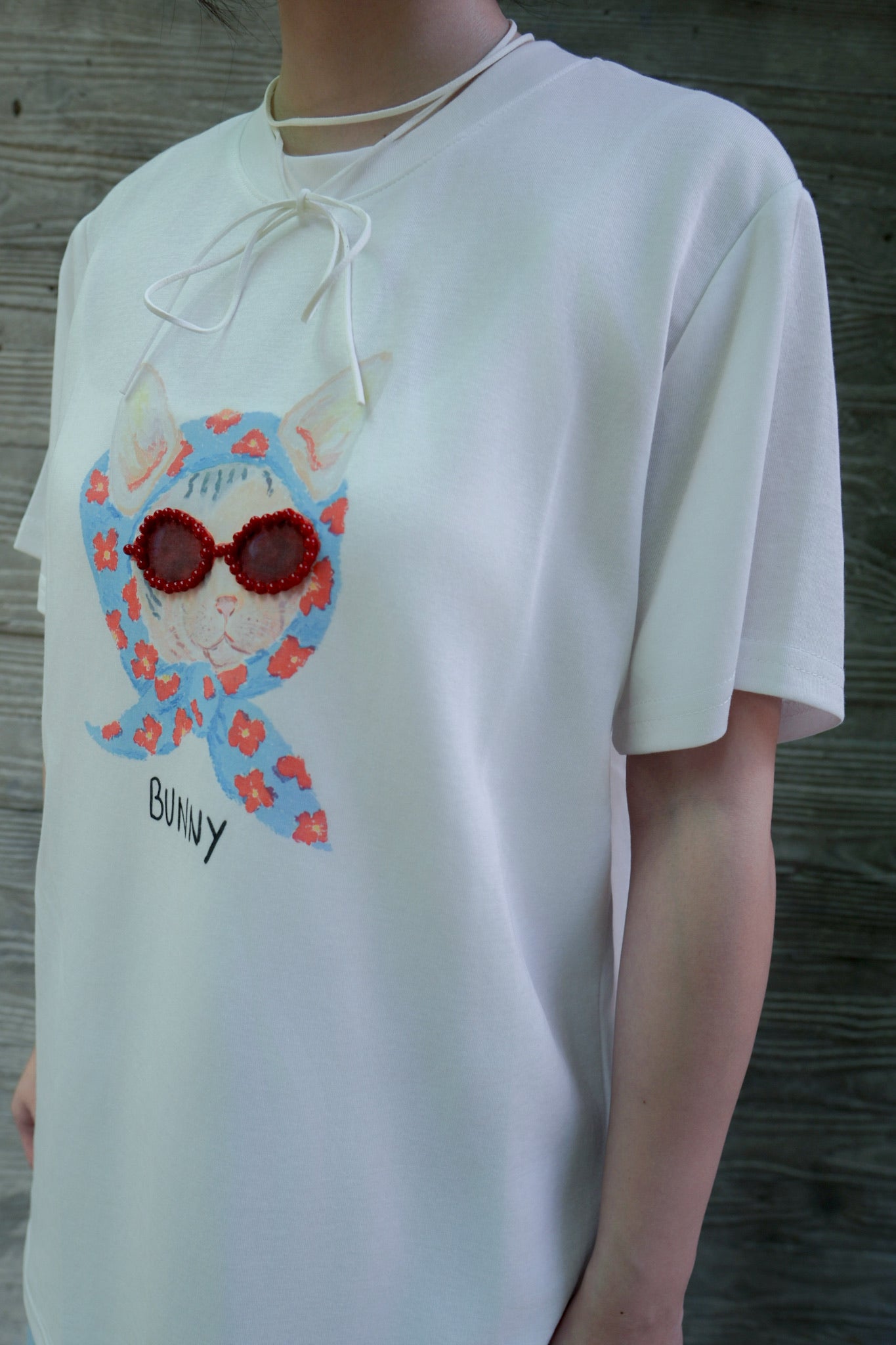 <預訂> 寬鬆復古貓咪正肩Tee|兩色入