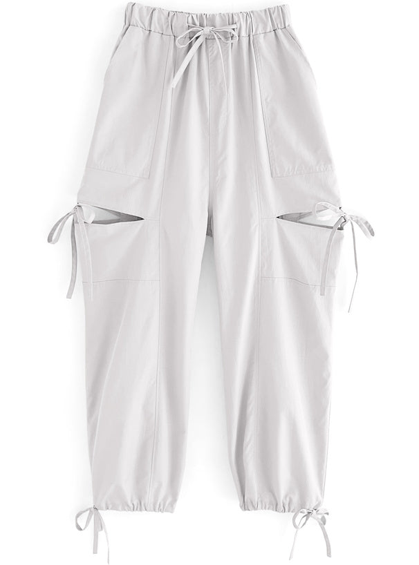 <預訂> JP 抽繩高彈性側綁帶工裝長褲|三色入