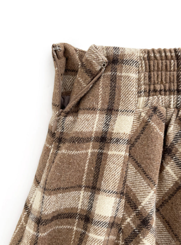 <預訂> JP 格紋迷你半身喇叭短裙(含打底)|兩色入