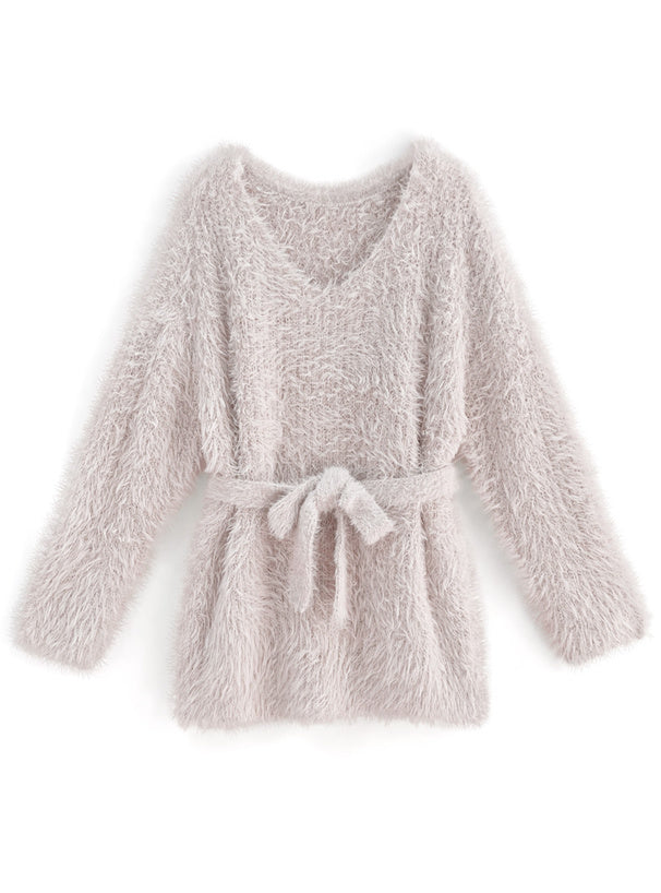 <預訂> 羽毛針織上衣+頸帶兩件套裝|兩色入