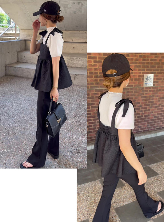 <預訂> 蓬鬆提花綁帶背吊帶心|兩色入