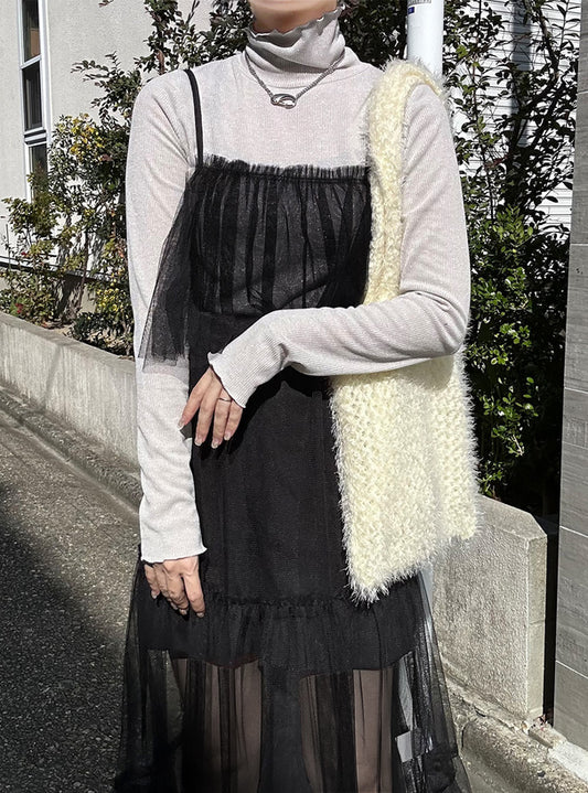 <預訂> 薄紗分層式透透吊帶Ops|三色入