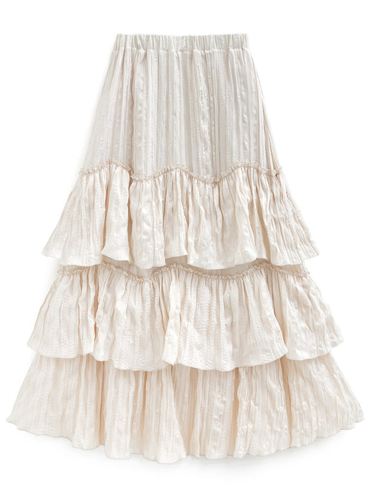 <預訂> 疊層蛋糕半身長裙|兩色入