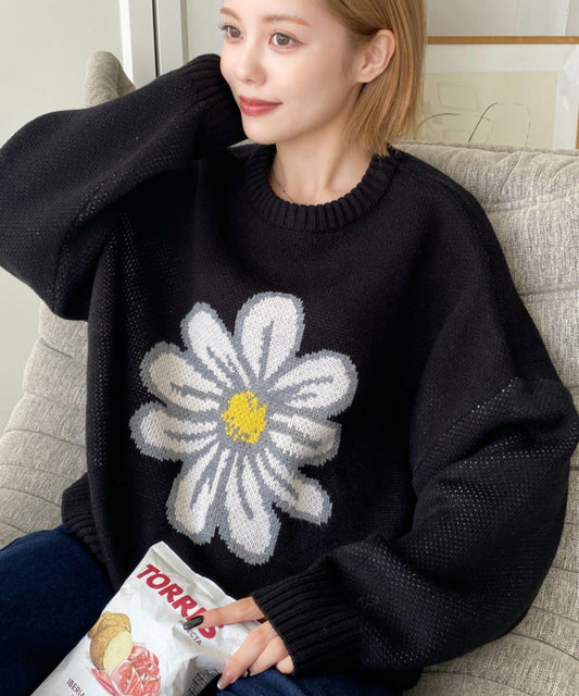 <預訂> 日牌MM 花卉提花針織上衣|四色入