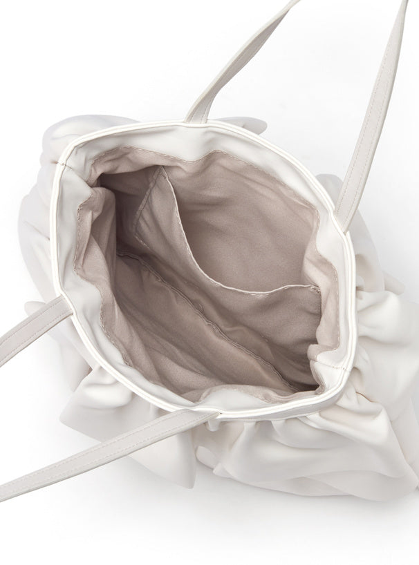 <預訂> 人造皮革褶邊蛋糕裙手提袋|三色入