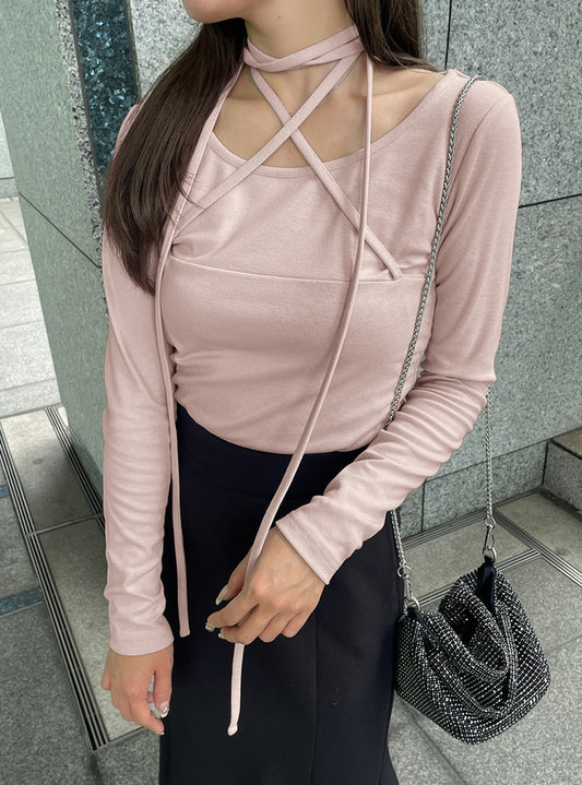 <預訂> JP 多向交叉設計長袖上衣|三色入