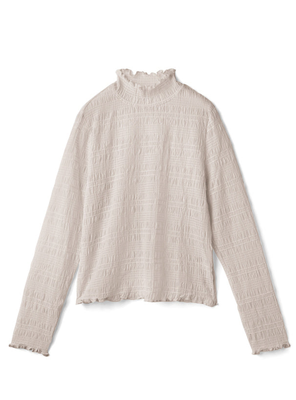 <預訂> 衣櫃必備!褶皺透明Ruffle邊高領內搭打底上衣|五色入