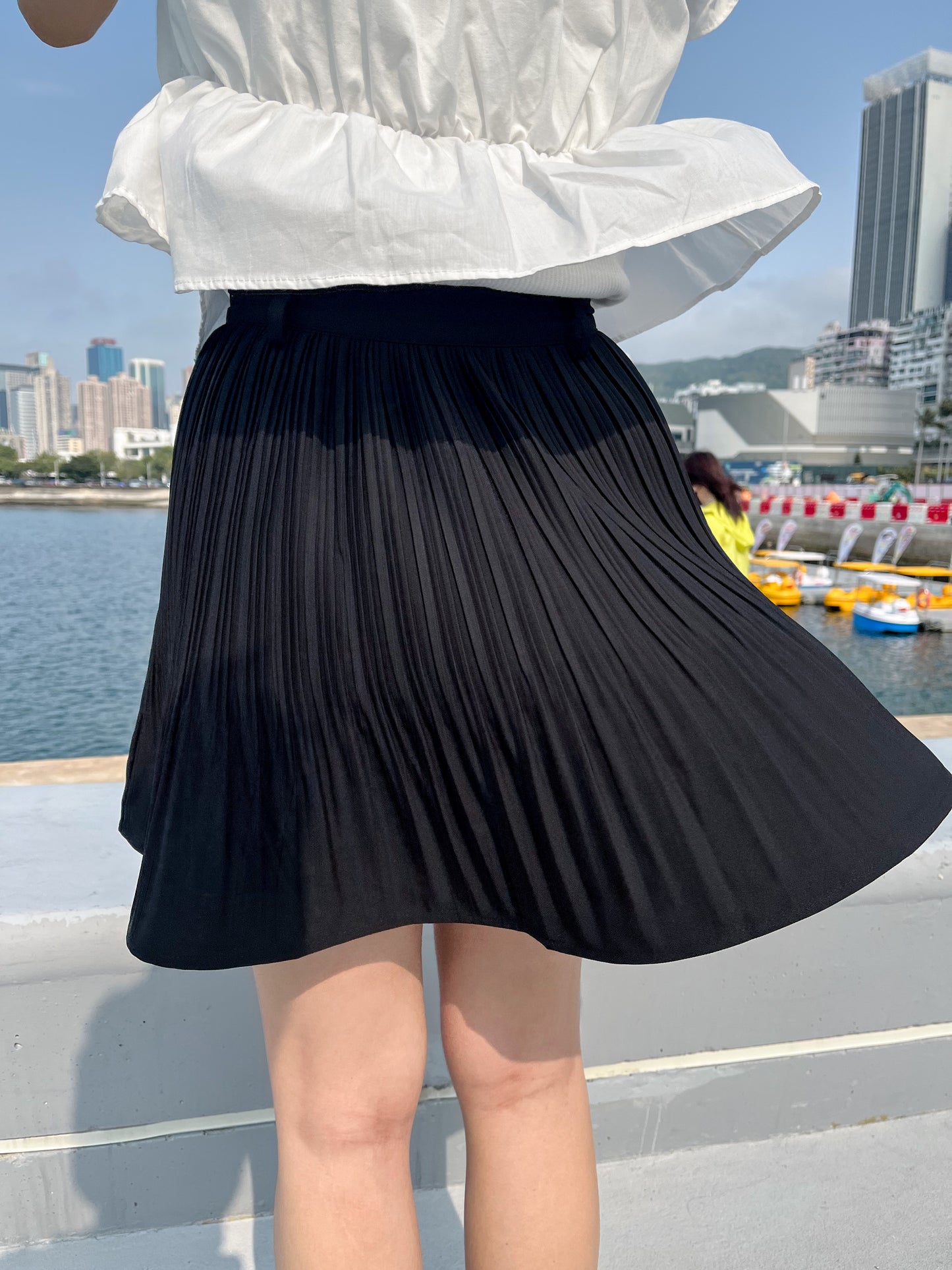 JP 四季可穿!氣質upupup!滑滑的磨砂直紋傘裙