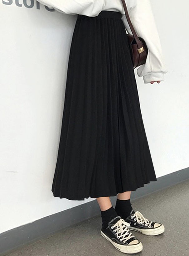 <預訂> 飄逸感滿滿!超人氣半身百褶長裙|六色入