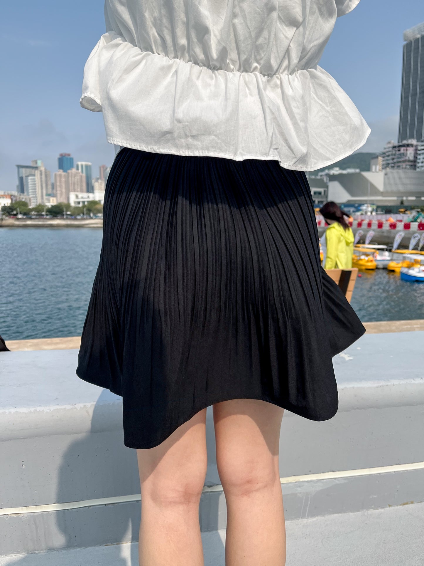 JP 四季可穿!氣質upupup!滑滑的磨砂直紋傘裙