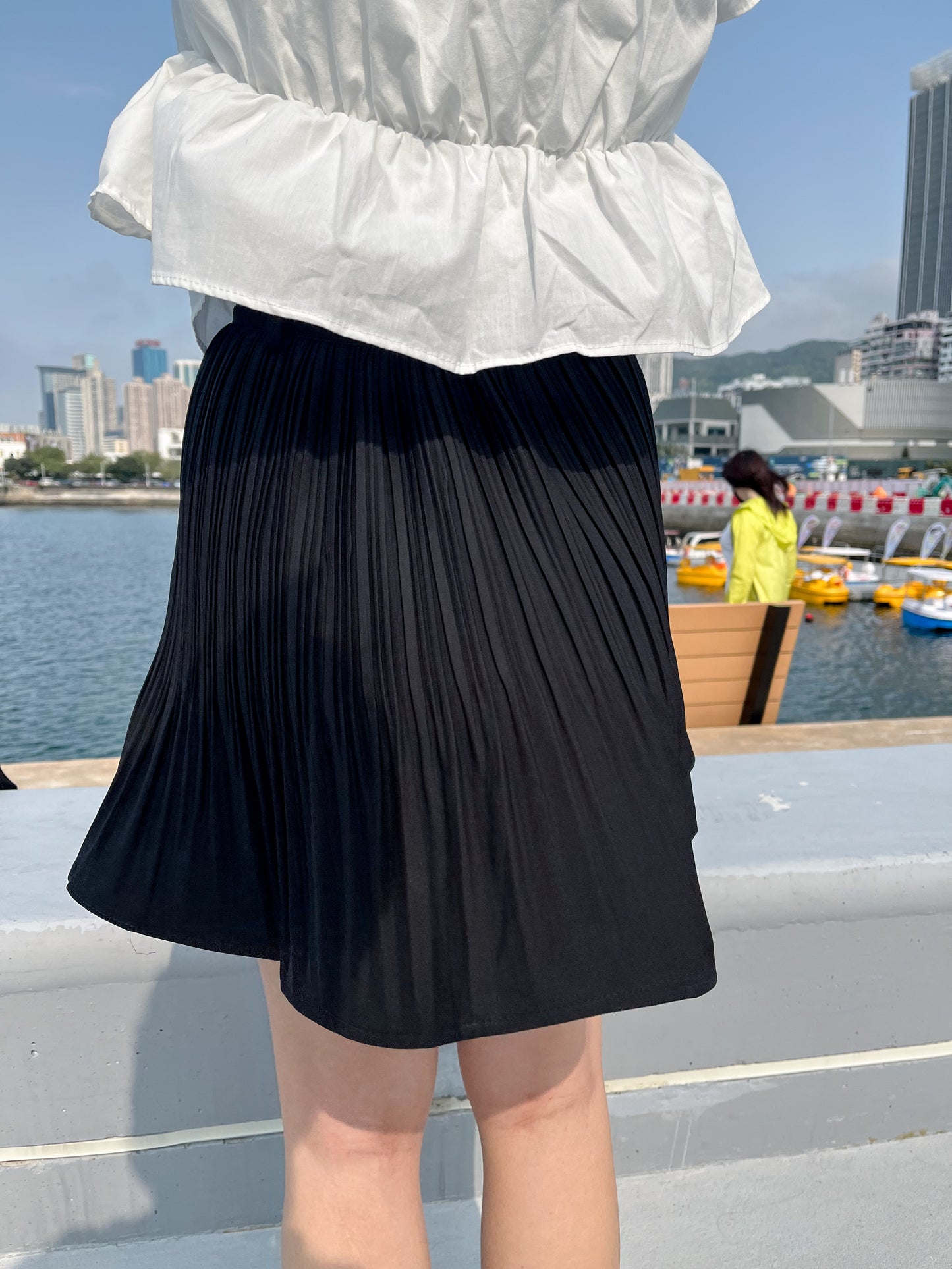 JP 四季可穿!氣質upupup!滑滑的磨砂直紋傘裙