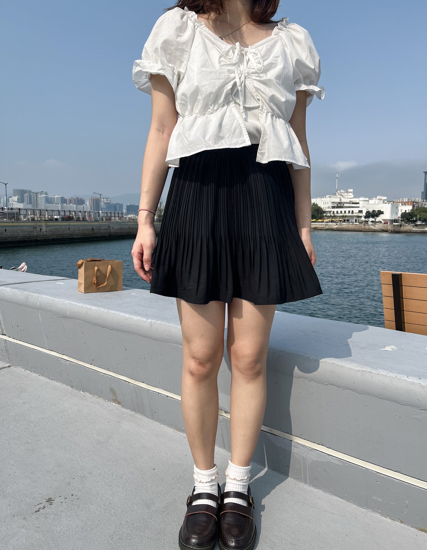 JP 四季可穿!氣質upupup!滑滑的磨砂直紋傘裙