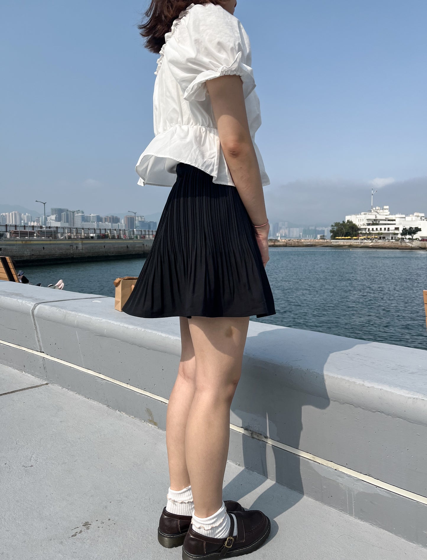 JP 四季可穿!氣質upupup!滑滑的磨砂直紋傘裙