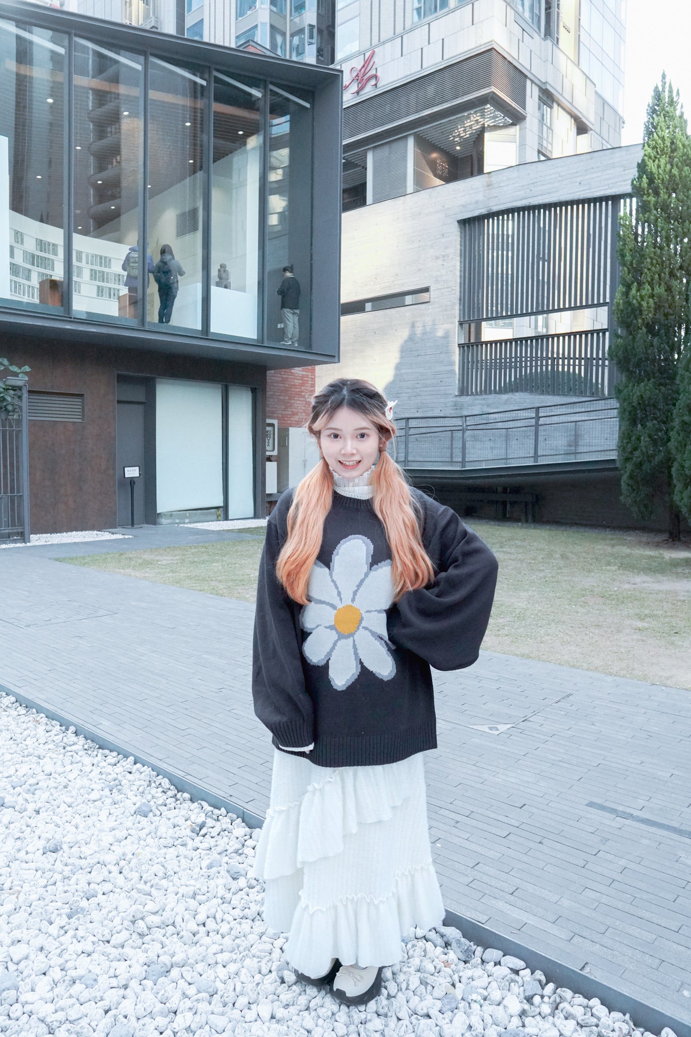 <預訂限時優惠> MM Unisex 大花朵提花針織套頭上衣｜兩色入