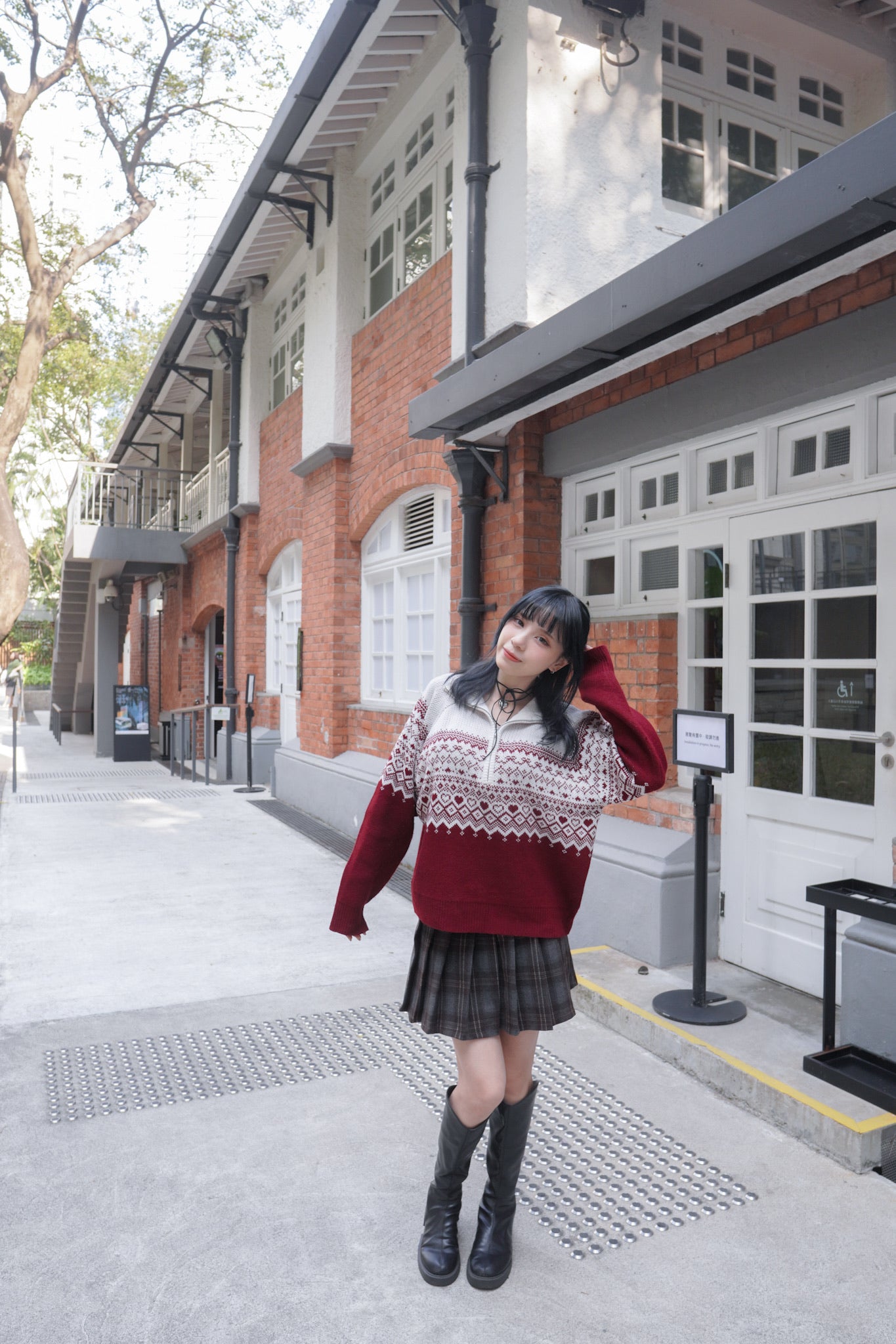 <現貨> 自家製 復古格紋高腰A字半身短裙