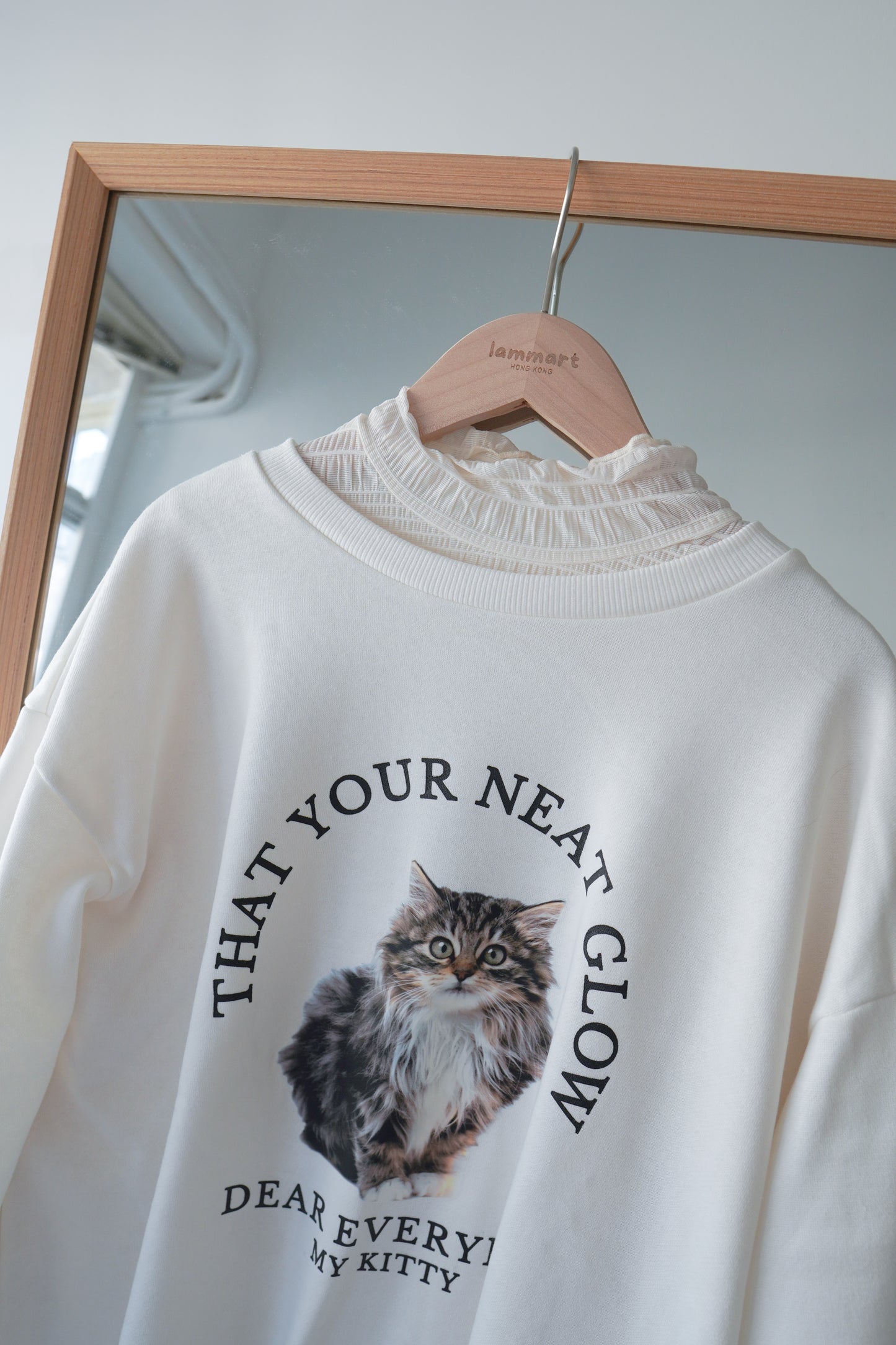 <預訂> 暖笠笠可愛小貓圖案拉絨毛衛衣｜兩色入