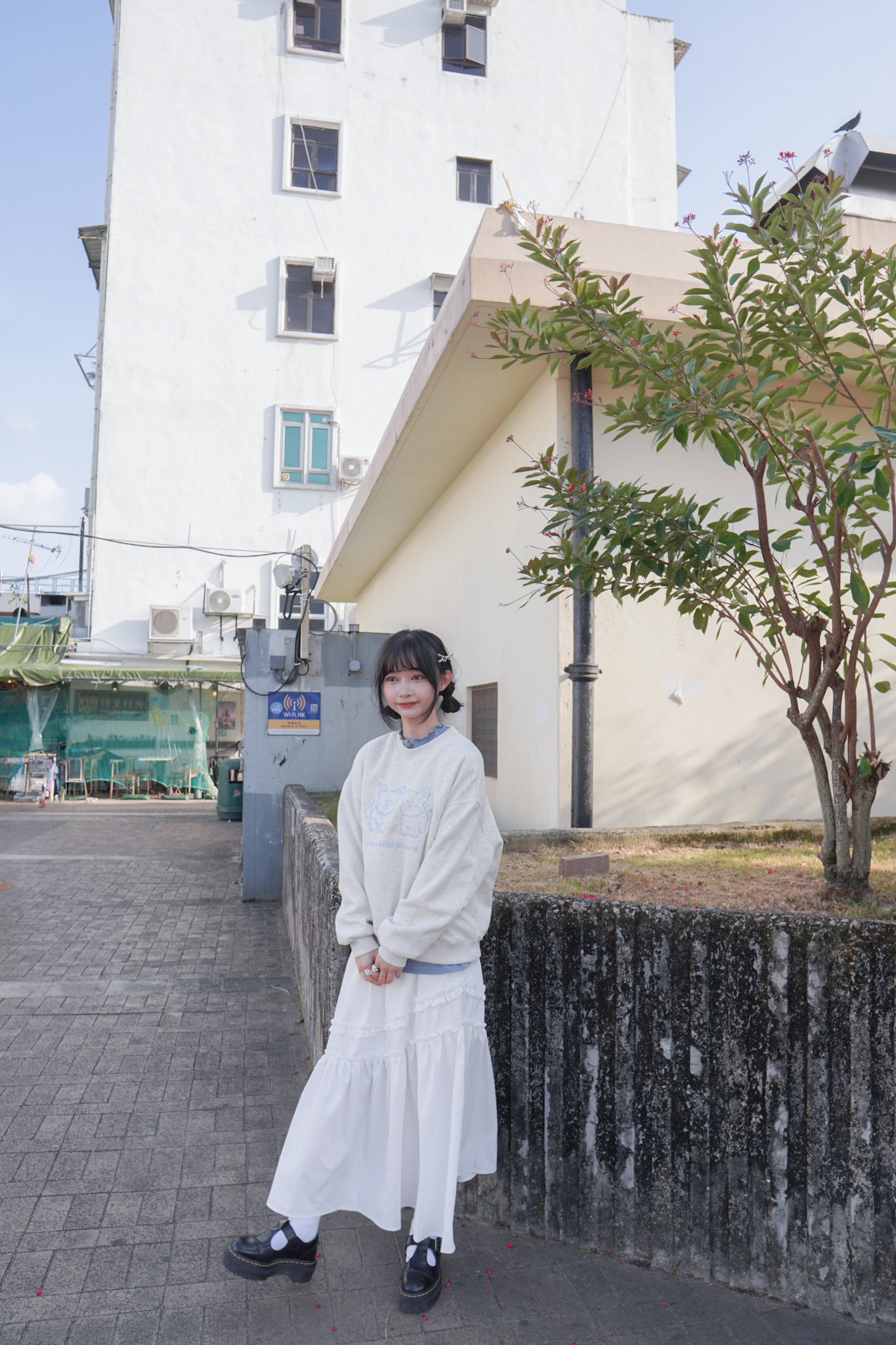 <現貨> 小狗刺繡LOGO長袖衛衣 | 兩色入