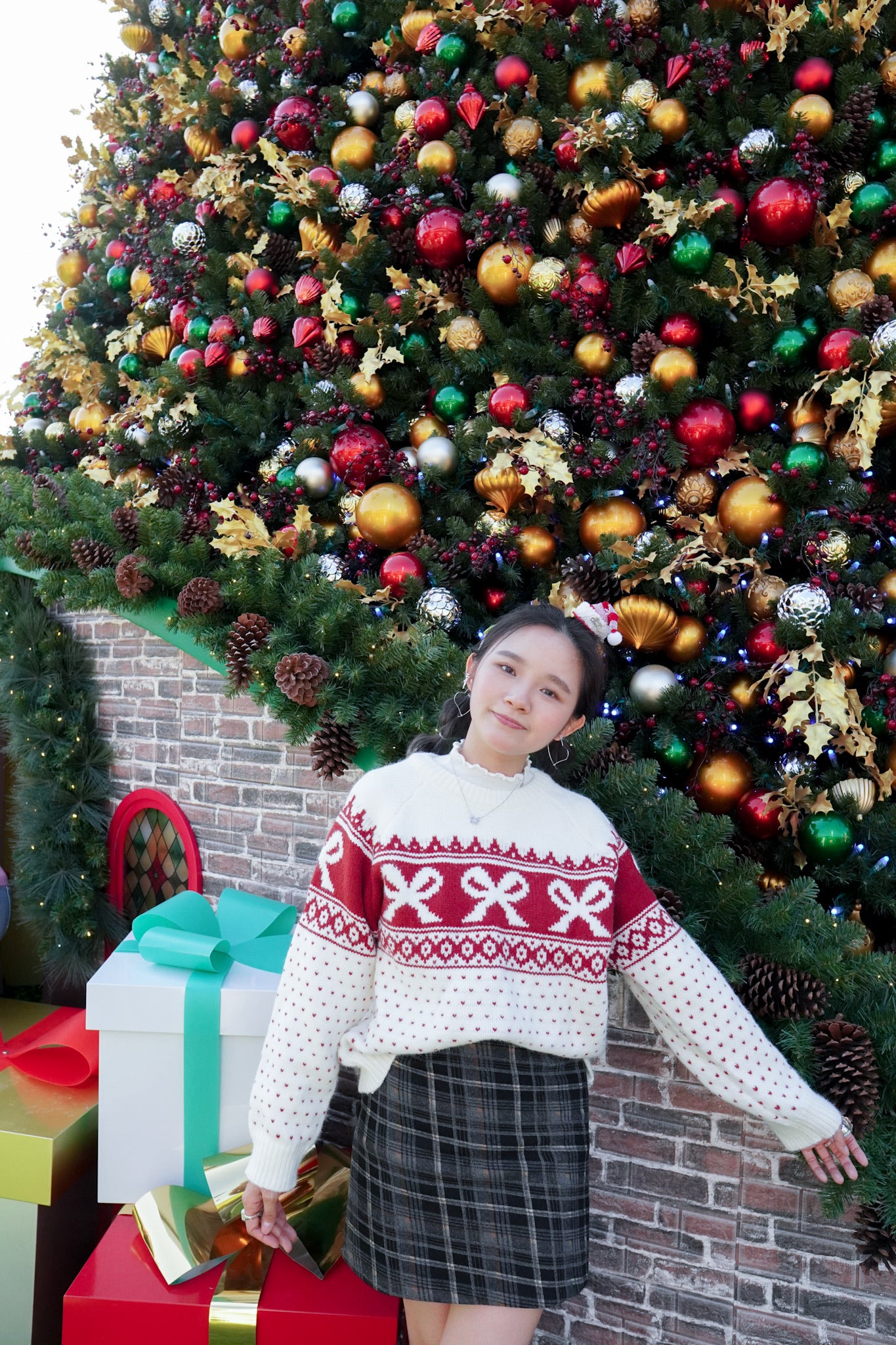 <現貨> 聖誕專屬🎄大蝴碟結長袖針織上衣