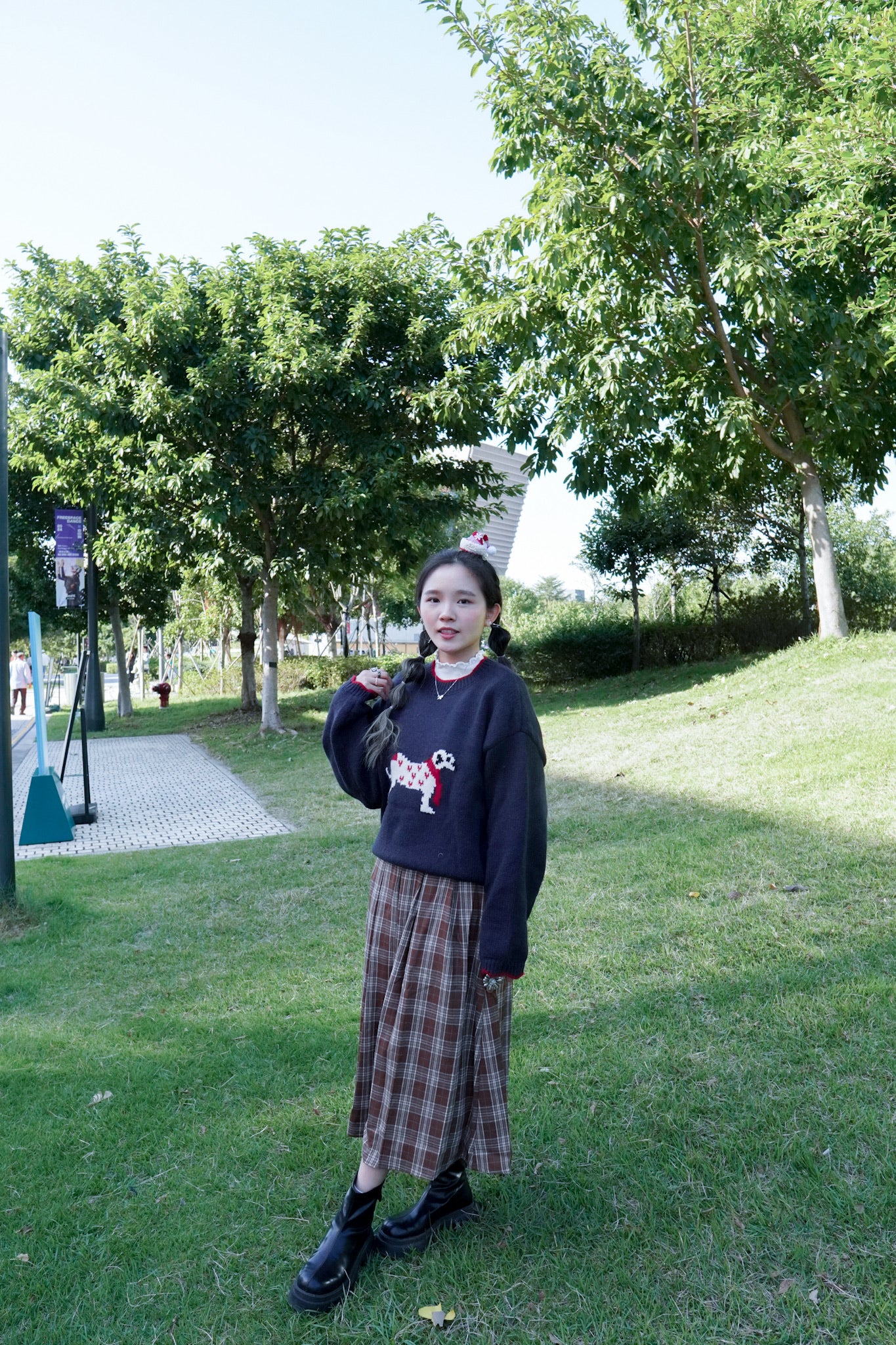 <預訂> 自家製 格紋高腰直筒半身長裙｜兩色入