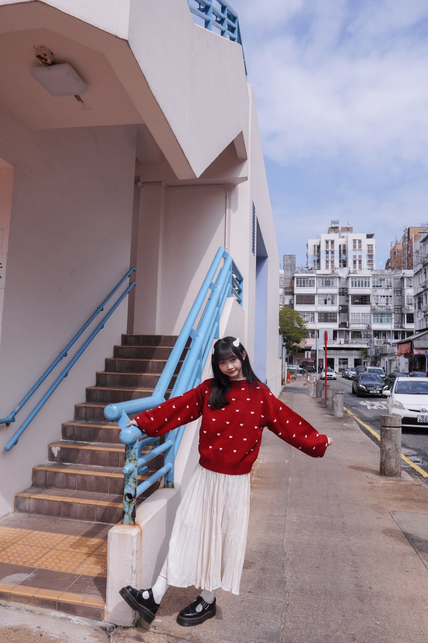 <現貨> 新年限定🧧🍊心型印花提花針織長袖上衣