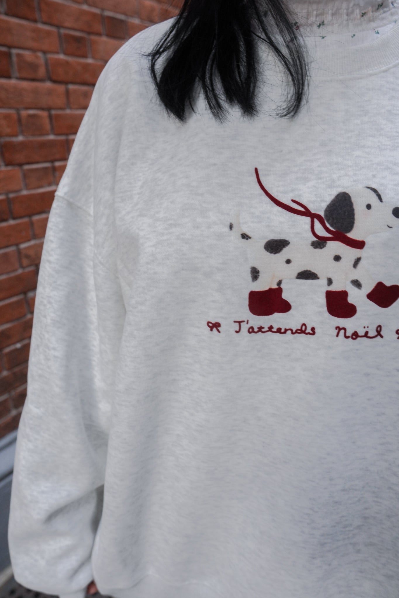 <現貨> 節日小狗刺繡LOGO長袖衛衣 | 兩色入